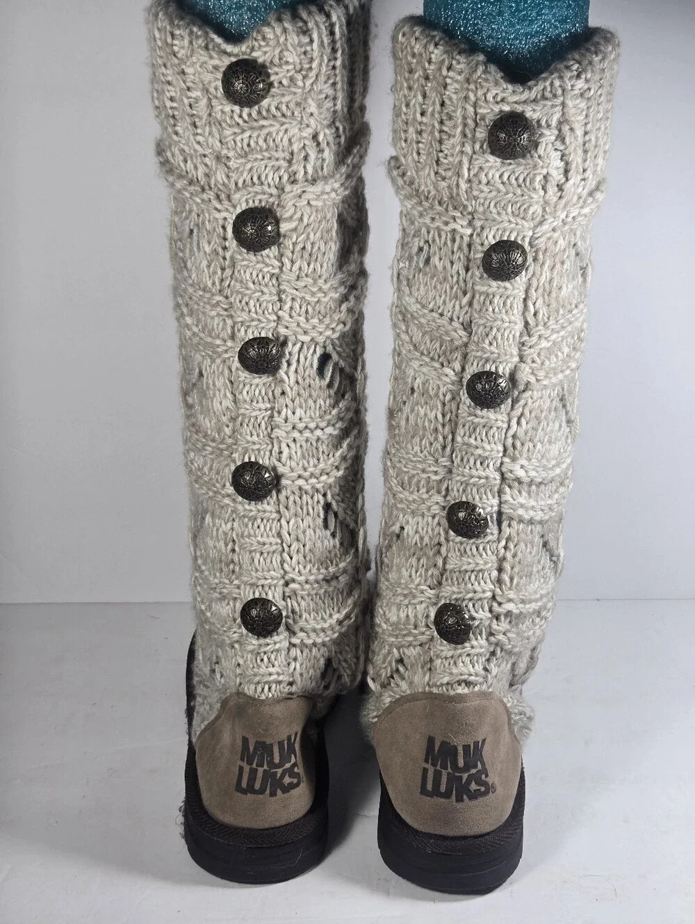 Muk Luks Jamie Knit Boots Women's Size 7 Bohemian